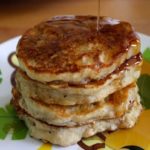 Banana Oat Pancakes with Apricot Compote