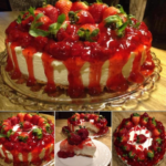 Strawberry Shortcake Crunch Cake with Cream Cheese Frosting Recipe