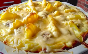 Meatball and potato casserole