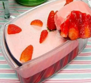 Hidden strawberry mousse