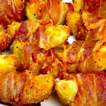 Potatoes rolled with bacon