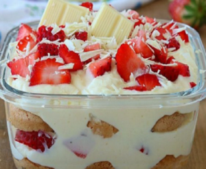 Strawberry and white chocolate tiramisu