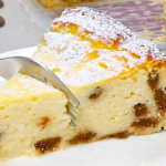 Magic ricotta cake with lemon zest