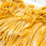 Homemade pasta with egg yolks