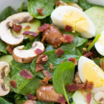 SPINACH SALAD WITH BACON AND EGGS