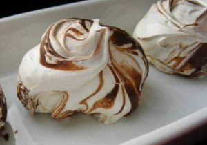 Chocolate Marbled Meringues