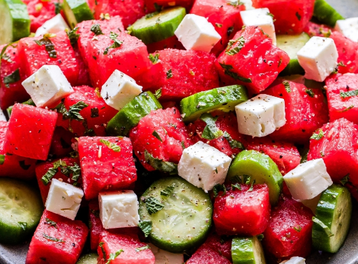 Watermelon Salad with Cucumber