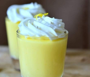 Lemon and white chocolate pudding