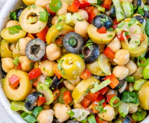 Lemony Chickpea Olive Chopped Salad