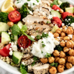 Greek chicken bowls salad