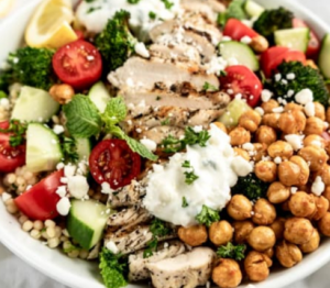 Greek chicken bowls