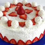 Strawberry Raffaello cake