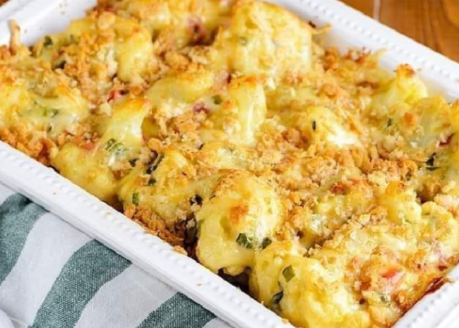 Cauliflower and Chicken Au Gratin