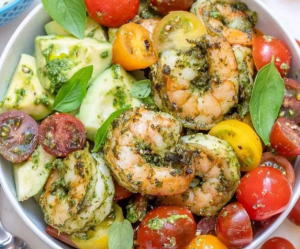 Pesto Shrimp Avocado Salad