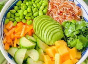 Mango Edamame Kale Bowl Salad