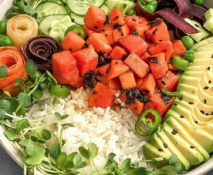 Papaya Poke Pawn Salad