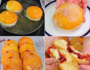 Krapfen fried with jam