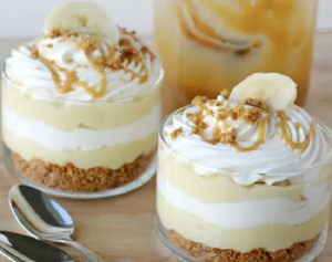 Caramel banana tiramisu