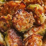 GARLIC PARMESAN ROASTED BRUSSEL SPROUTS