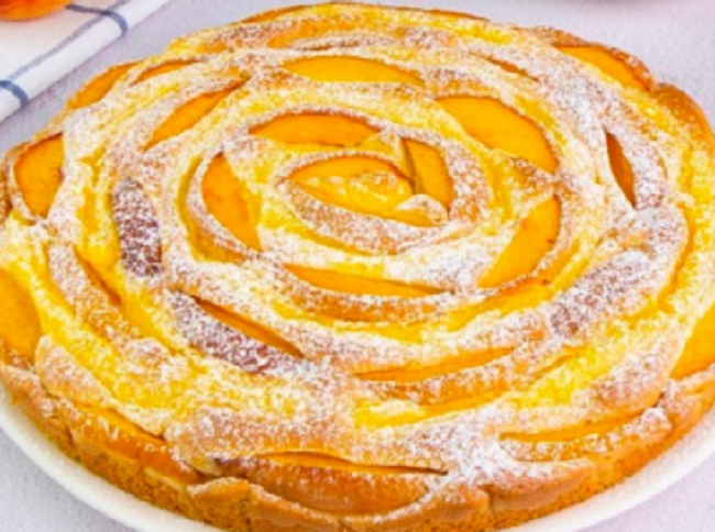 Peach and cream cake