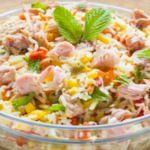 Rice Salad with Tuna and Boiled Eggs