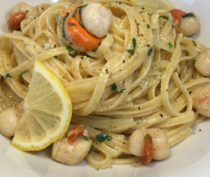 Liguines with scallops