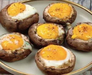 Mushrooms stuffed with eggs