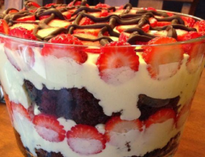 Strawberry Brownie Trifle