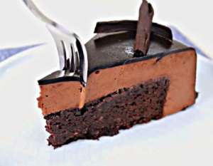 Mirror Glaze Brownie Mousse Cake