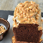 Chocolate cake with peanut caramel