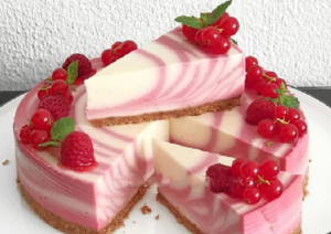 No-Bake Raspberry Zebra Cheesecake