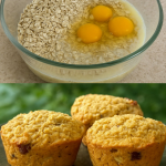 Healthy Easy Breakfast with Oats, Eggs, and Milk
