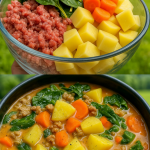 Italian Sausage Potato Soup with Carrots & Spinach