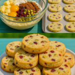Cranberry Pistachio Shortbread Cookies