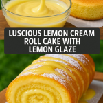 Luscious Lemon Cream Roll Cake with Lemon Glaze