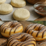Delicious Homemade Cinnamon-Sugar Donuts with Chocolate Drizzle