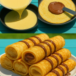 Handmade Chocolate-Filled Rolled Crêpes