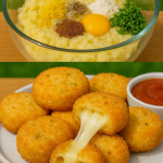 Cheesy stuffed mozzarella onion rings