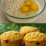 Healthy Easy Breakfast with Oats, Eggs, and Milk